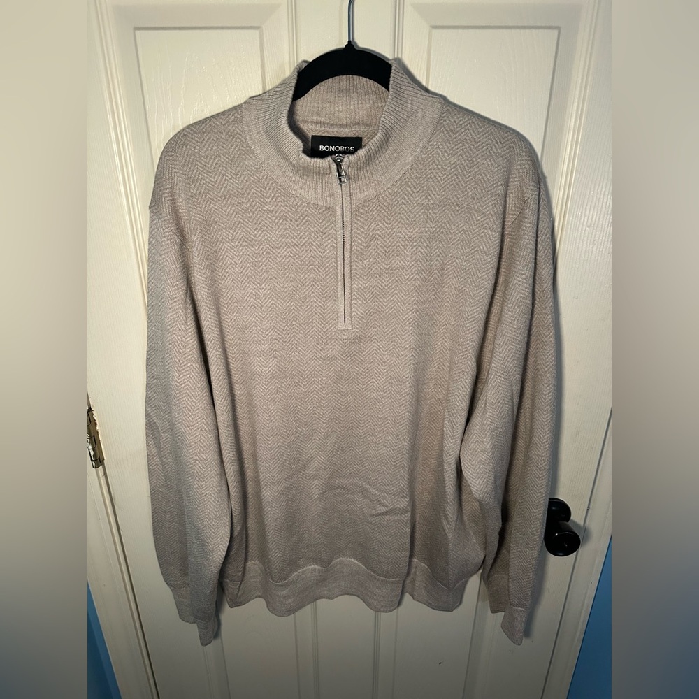 Bonobos Tan quarter Zip Up Sweater